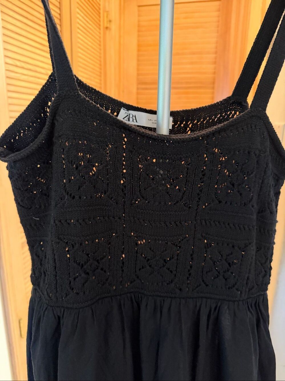 NWOT Zara black, crochet, lace maxi dress - Picture 2 of 7